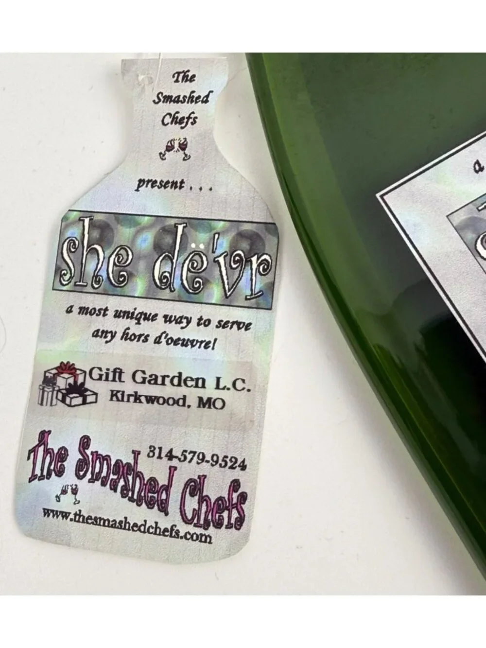 Recycled Green Glass Wine Bottle Serving Tray Charcuterie The Smashed Chefs